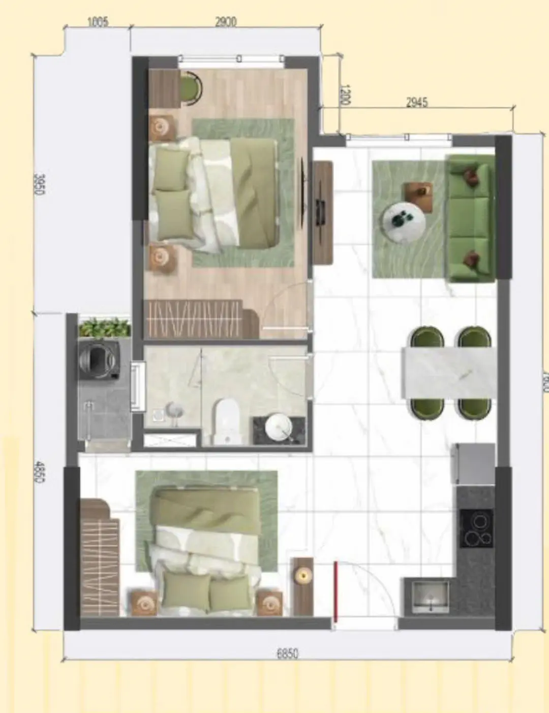 Mặt bằng thiết kế Bcons Riverside Phú Định