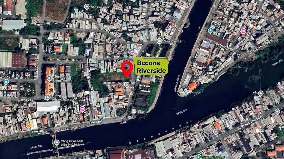 Vị trí dự án Bcons Riverside trên bản đồ vệ tinh Quận 8